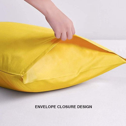 FLXXIE Body Pillow Cover - Super Soft Microfiber 20x54 Pillowcase | Envelope Closure, Stain Resistant, Yellow