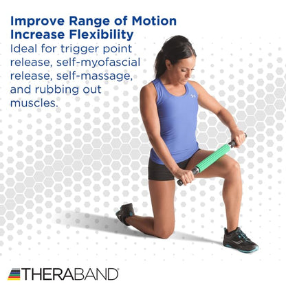THERABAND Roller Massager +, Muscle Roller Stick for Self-Myofascial Release, Deep Tissue Massage Rolling Pin, Trigger Point Release, Muscle Soreness, Best Gifts for Runners, Athletes, Crossfit
