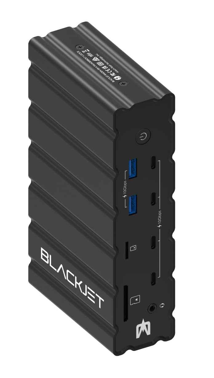 Blackjet RX-4 Thunderbolt 4 Docking Station 17-in-1 – Dual 4K Display, 60W Laptop Charging, SD/microSD, 2.5G Ethernet, USB-C & USB-A Hub – MacBook Pro/Air, Windows, USB4