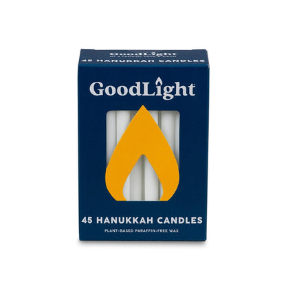 GoodLight Hanukkah (Chanukah) Candles | 45 Minute Burn Time | Dripless Paraffin Free Menorah Candles (45 Count)