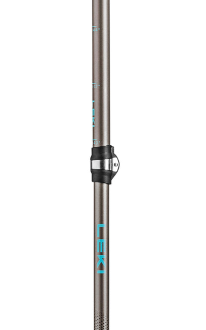 LEKI Cressida FX Carbon Collapsible Lightweight Walking Poles for Trekking & Hiking - Brown-Lightblue-Metallic - 100-120 cm