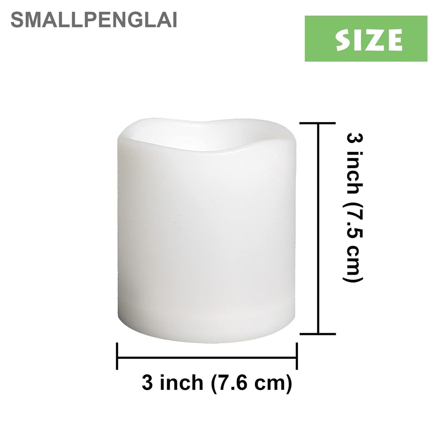 Smallpenglai Outdoor Indoor Flameless Pillar Candles, 4 Pack Plastic Resin Battery Operated Electric LED Candle Sets with Cycling 24 Hours Timer Function for Home Party Wedding Decoration, 3"x3"