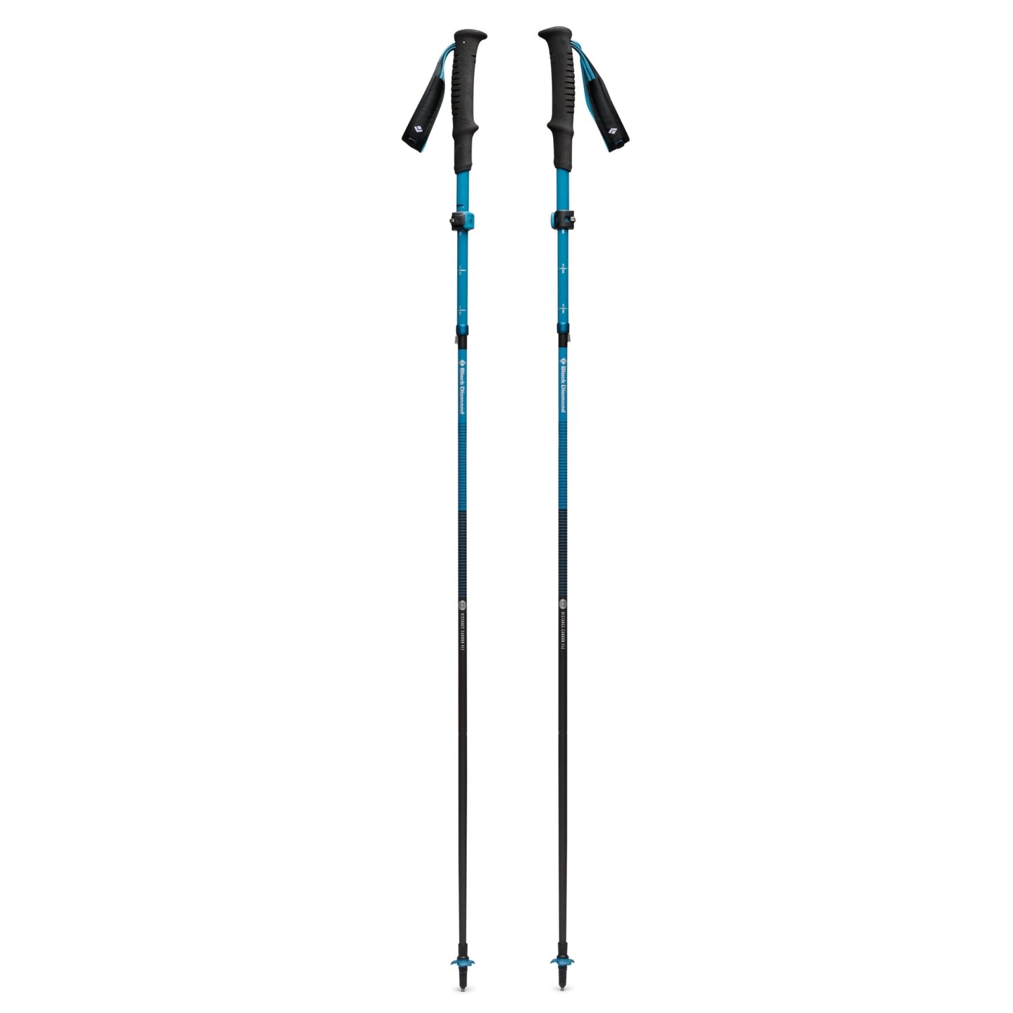BLACK DIAMOND Distance Carbon FLZ Trekking Poles (Pair) | Ultralight Carbon Fiber | Z-Pole Folding Design | Hiking & Trail Running | Desert Sky | 110 cm