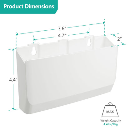 WALI Remote Control Holder Wall Mount 2 Pack, 8 Inch Hole-Free TV Remote Holder Wall Mount No Need to Drill Holes Adhesive Remote Control Wall Holder for 3 or 4 Remote Controls, White (WMH002-W)