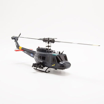 C032 UH-1 Huey RC Helicopter for Adults - 1/48 Scale 2.4G 6CH Flybarless Remote Control Helicopter Model 3D Stunt Flight &amp High-Precision RC Airplane (Dark Blue(3 Batteries))