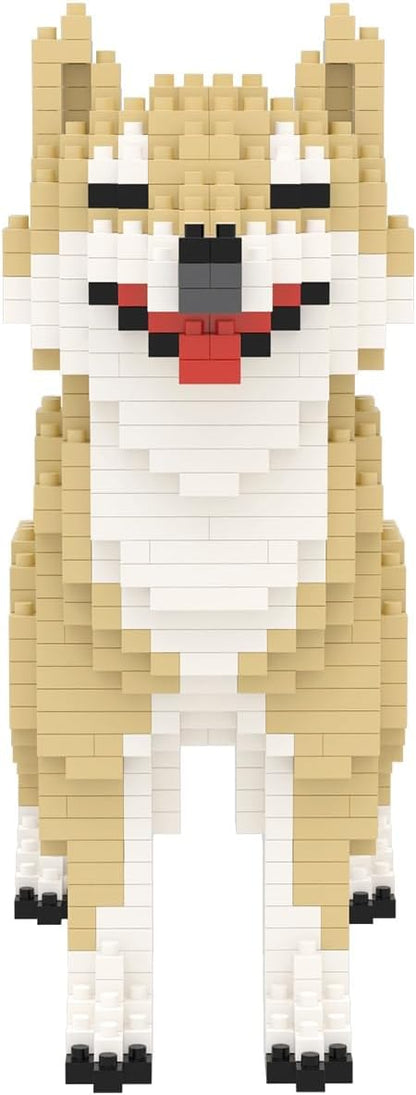 Larcele Micro Dog Building Blocks Mini Pet Building Toy Bricks 814 Pieces KLJM-02(Female Shiba Inu)
