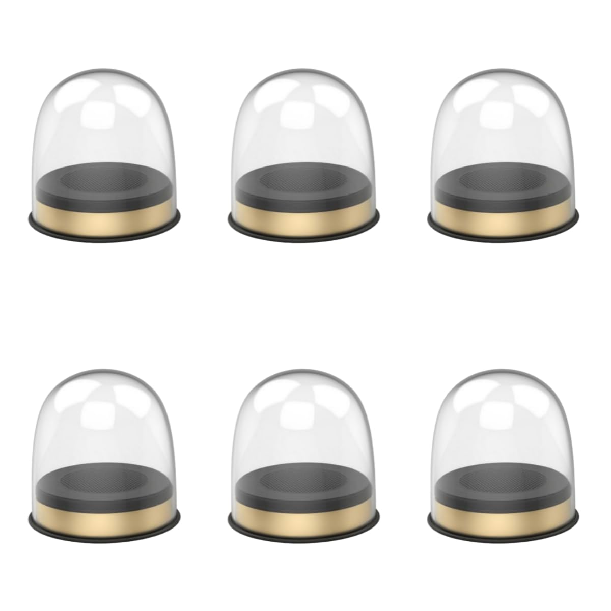 01liv. Set of 6 Aroma Cups Tea Display Canister Airtight Glass Tea Storage Jars with Silicone Lid Base for Loose Tea Display