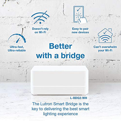 Lutron Caseta Smart Switch 3-Way Kit, with Pico Remote, Wallplate, Wall Bracket for LED Lights and Fans, 5 Amp, Neutral Required, P-PKG1WS-WH