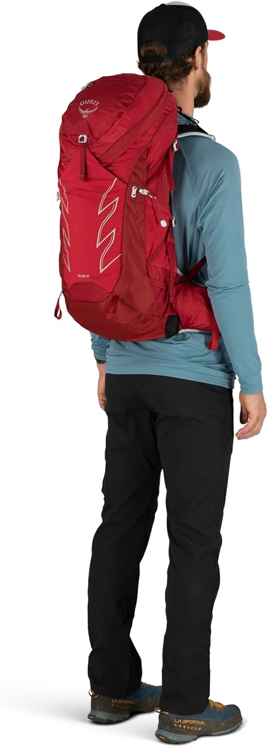 Osprey Talon 36L Men's Hiking Backpack with Hipbelt, Green Belt/Black S/M