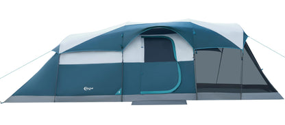 Portal 8 Person Family Camping Tent with Screen Porch, Waterproof Tunnel Tent with Raifly, Large Tents for Outdoor Camping, Yard