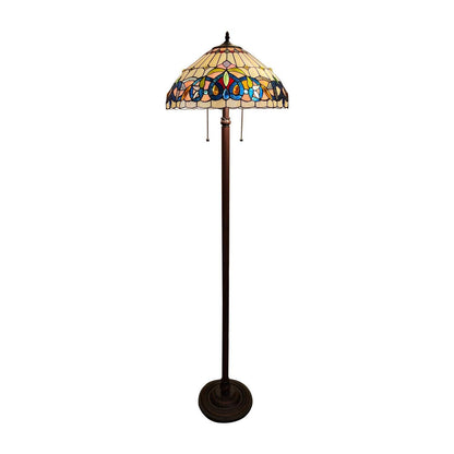 Chloe Lighting 2 Light Floor Lamp, Victorian Tiffany-Style, Dark Bronze, Multicolor, 18in  Wide, Model CH3T353BV18-FL2