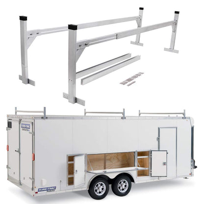 StarONE Trailer Ladder Rack, Adjustable Ladder Rack for 4' - 8.5' Enclosed & Open Trailers, 400 lbs Capacity for Ladder/Lumber/Kayak/Solar Panel, Aluminum