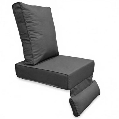 CDCKHX Replacement Cushions for Outdoor Furniture Recliner with Footrest,Wicker Reclining Patio Lounge Chair Cushions Deep Seat,Indoor or Outdoor(ONLY Cushion) (3, Dark Gray, 23.82 * 27.95 * 5.5in)