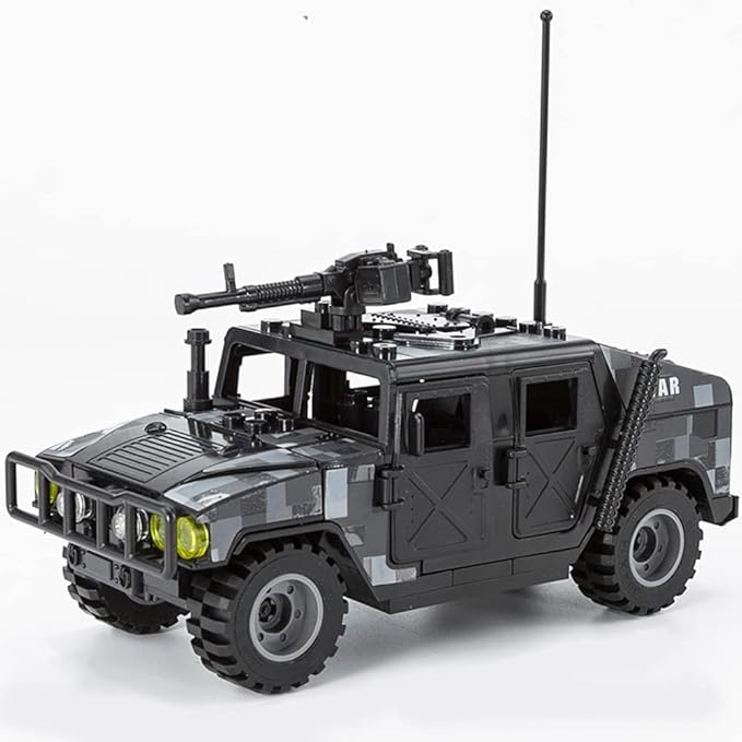 Military Vehicles Building Blocks Sets Compatible with Lego Military Off-Road Vehicle Set Army Model Kit STEM Toys for Boys Kids and Teens Ages 8-14(Black)