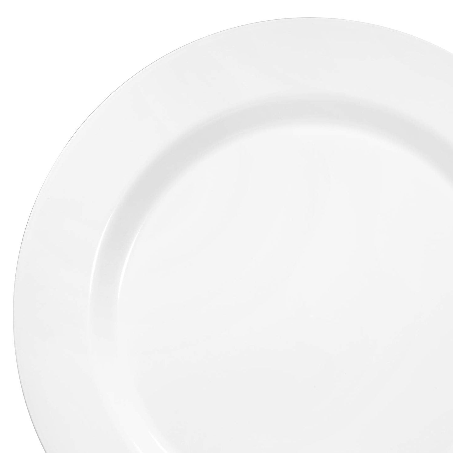 OCCASIONS 120 Pack Disposable Plastic Dessert Plates 6.25" - Heavy Duty Fancy China-Like Look, Salad/Appetizer/Cake for Wedding Party, BPA Free, Recyclable Dinnerware Set (Plain White)