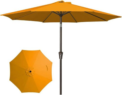 JEAREY 9FT Outdoor Patio Umbrella - UV Protection & Waterproof with Push Button Tilt | Sun Orange