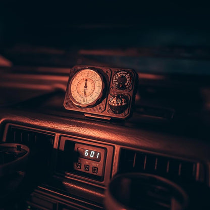 Sun Company Navigat'r 6 - Six-Function Dashboard Instrument for Car and Truck | Altimeter, Barometer, Ball Compass, Thermometer, LED Light, Signal Mirror