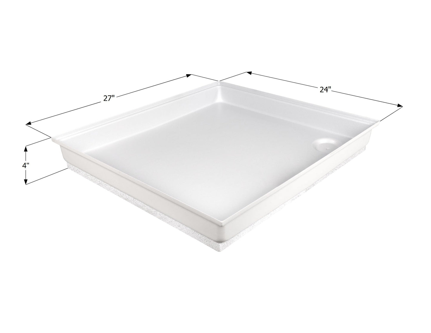 Icon 00461 Shower Pan SP100-27" x 24" x 4", Polar White