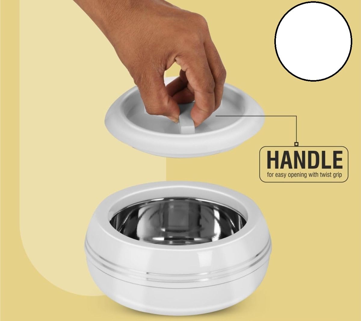 T TABAKH Palazio Jumbo 5500ml, 7500ml, 10000ml Insulated Casserole Dish with Lid 3ps Set Hot Pot Food Warmer/Cooler - Thermal Soup, Salad Serving Bowl - Stainless Steel Container - Keeps Food Hot & Cold (5.5L, 7.5L, 10L)