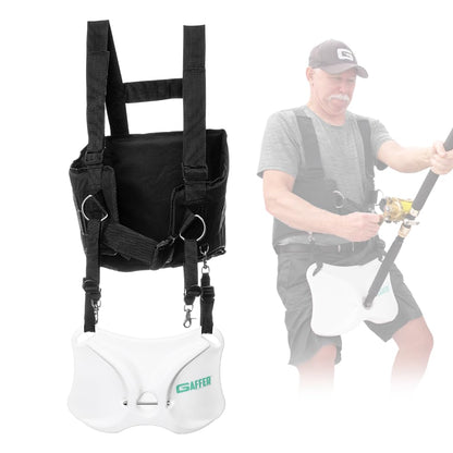 GAFFER SPORTFISHING Adjustable Fishing Belt & Shoulder Harness - Safety Buckle with Foam-Padded Straps Fish Rod Holder