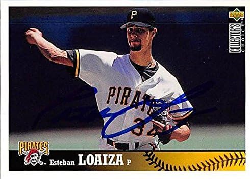Sports Memorabilia Autograph Warehouse 244513 Esteban Loaiza Autographed Baseball Card - Pittsburgh Pirates FT 1997 Upper Deck - No. 424