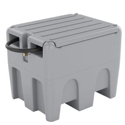 48 Gallon Portable Fuel Transfer Tank with 12V Electric Pump, 10GPM Flow, 13Ft Hose & Auto Nozzle – Diesel Transfer Tank for Trucks, Tractors, Boats, Generators – Gray
