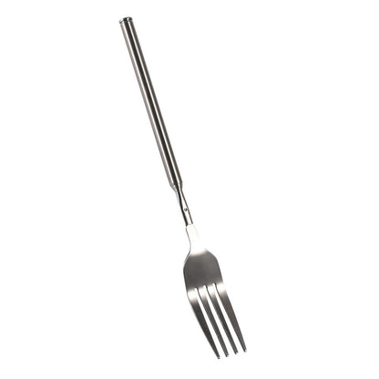 Telescopic Fork, 3PCS Stainless Steel Extendable Long Handle BBQ Dinner Fruit Dessert Fork, Sturdy and Durable 8.7-25.4inch