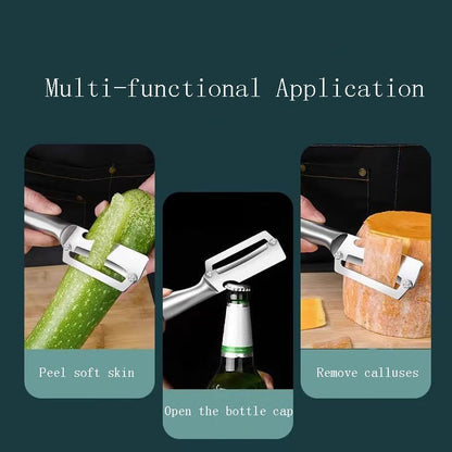 Skiennix Multi-Functional Vegetable Peeler - Stainless Steel Blade & Wooden Handle, 2-Pack