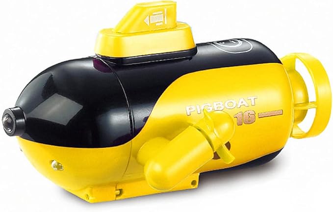 GoolRC Mini Remote Control Submarine RC Submarine 4-Channel Remote Control Boat Forward/Diving Backward/Surfacing Left Turn Right Turn Yellow