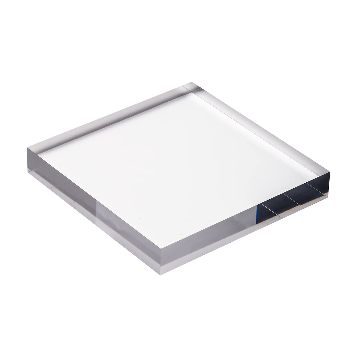 CiaoHER 1in Thickness 7in Square Acrylic Cube Display Block Clear Polished Pedestal Stand Riser Solid Base 7" x 7" x 1", 1 Pack