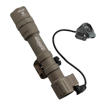 Z-BOLT® Dual Switch Cable Port Tailcap (Grey/Surefire Tan) for 3V/6V Malkoff, Blazer LEP & LED 18350/18650 Light Bodies & Surefire M300/340/M600/640DF Lights (DS00 Type Functionality)