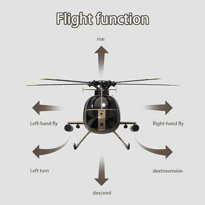 Remote Control Helicopter C189 MD500 RC Helicopter Model 1/28 Scale 4CH Single-Rotor Helicopters with 6-Axis Gyro and Brushless Motor 2.4GHz RC Aircraft for Adults 2 Batteries (Camouflage)