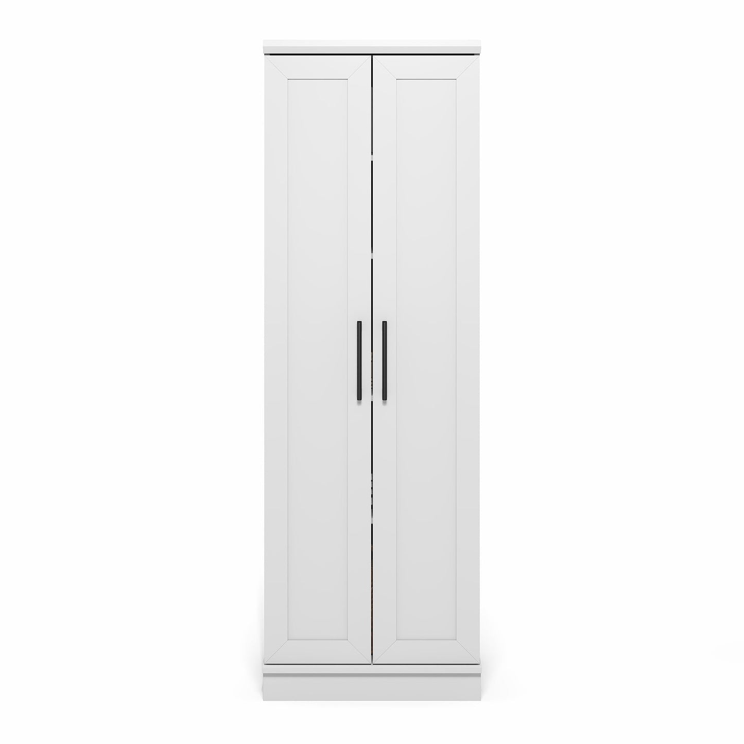 Furinno Robin Storage Cabinet, 5-Tier Pantry Cabinet with Adjustable Shelves, 23W with 2 Shaker-Doors, Kitchen Cabinet, Organization and Storage, for Pantry, Living Room, Home Office, White