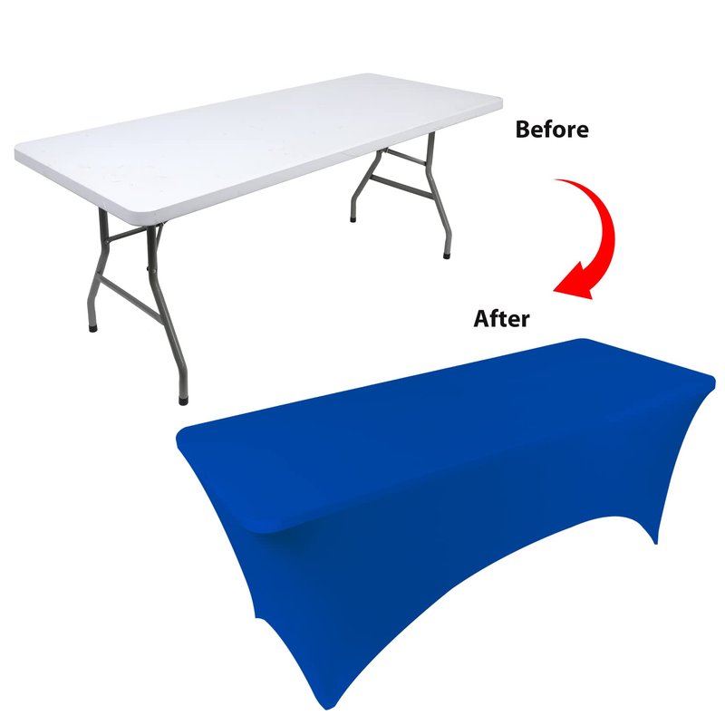 BDDC 6ft Stretch Spandex Fitted Table Cloth for 6 Foot Tables