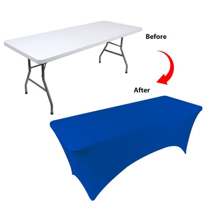 BDDC 6ft Stretch Spandex Fitted Table Cloth for 6 Foot Tables