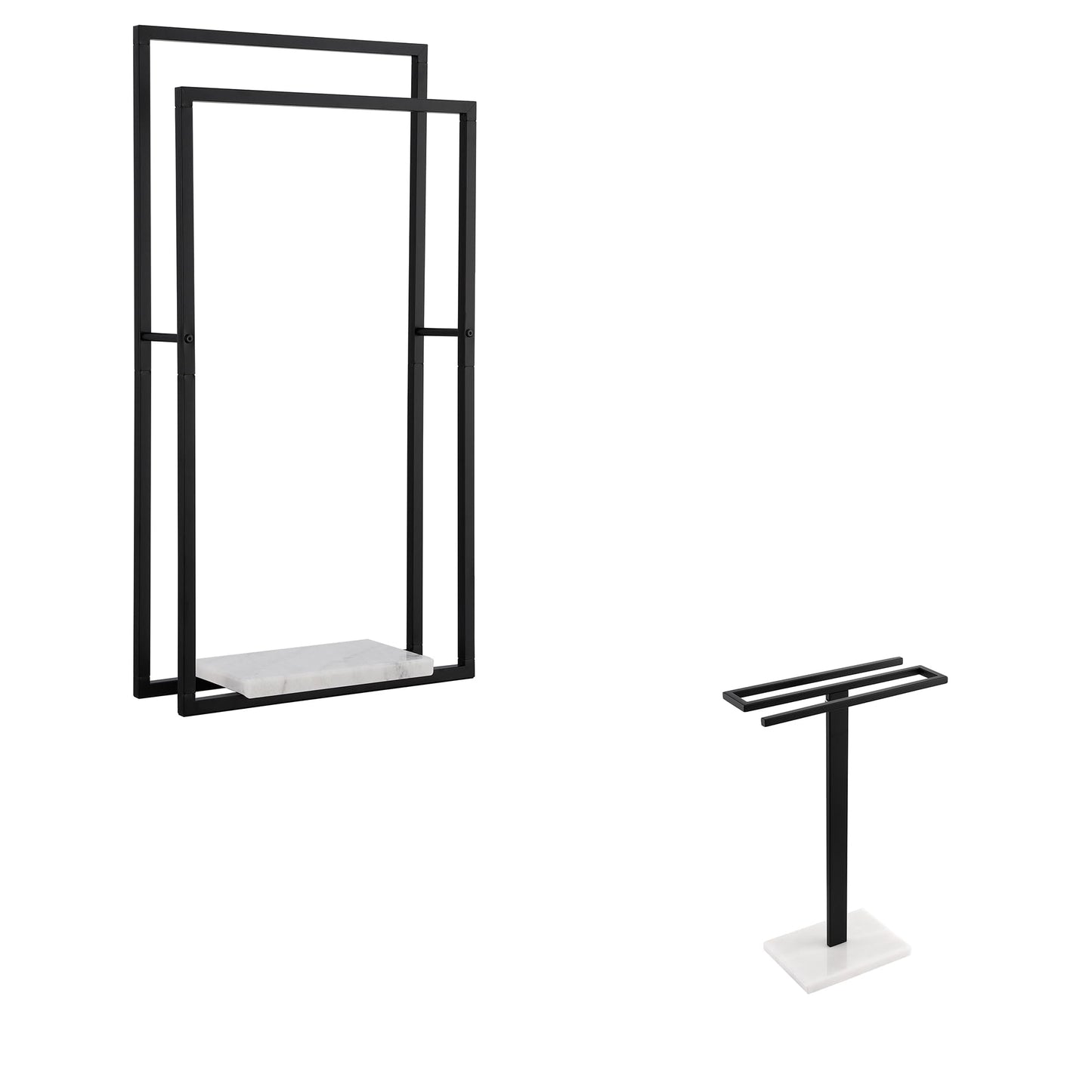 KES 38" H Standing Towel Racks for Bathroom & Countertop Hand Towel Holder, BTH501-BK+BTH223-BK