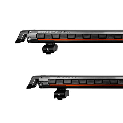 KUAT Grip 6 Durable Universal Car SUV Rooftop Crossbars Mounted Winter Sports Gear Hauling Transportation Slide-Out Locking Clamshell Rack, Fits 6 Skis/4 Snowboards - Gray Metallic with Orange Anodize