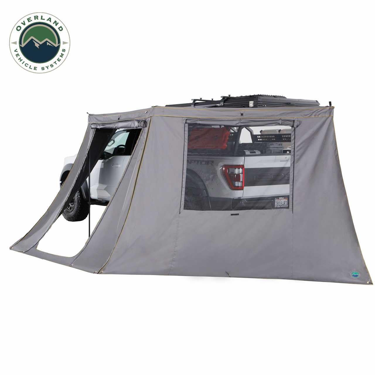 Overland Vehicle Systems 18159919 HD Nomadic 180 LTE Awning Wall with Door and Mesh Windows | Velcro Attachment | Weather-Resistant | Insect Protection | Awning Sold Separately