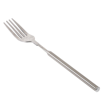 Telescopic Fork, 3PCS Stainless Steel Extendable Long Handle BBQ Dinner Fruit Dessert Fork, Sturdy and Durable 8.7-25.4inch