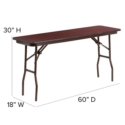 Flash Furniture Frankie Commercial Grade 5-Foot Mahogany Melamine Laminate Folding Training Table