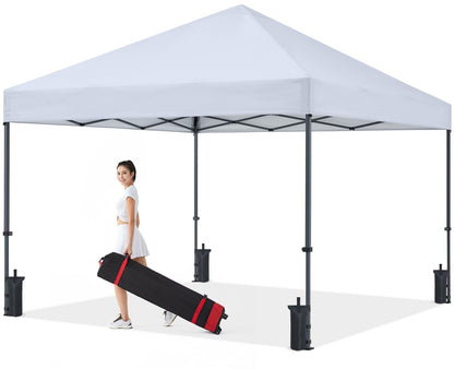 COOSHADE Durable Easy Pop Up Canopy Tent 12x12Ft (Silver White)