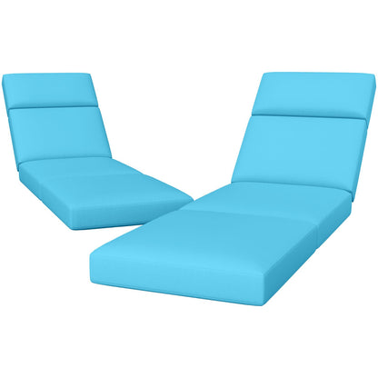 2 Pcs Chaise Lounge Cushions Outdoor, 72 x 21 x 4 Inch Lounge Chair Cushions for Outdoor Furniture - Waterproof Lounge Patio Replacement Cushion, 4In Fade-Resistant ThickPatio Chaise Lounge Cushion