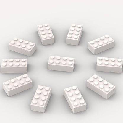 500 Piece Bulk 2x4 Building Bricks Compatible with Lego Flat White Bricks