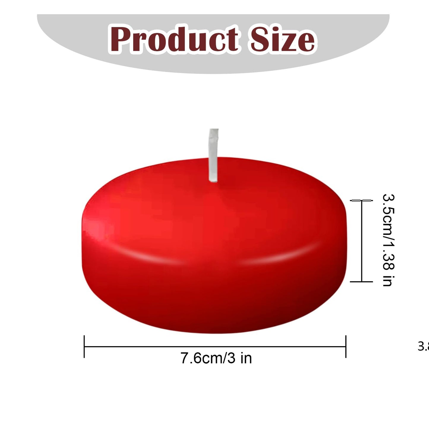 6 Pack 3 Inch Red Floating Candles,3 Inch Floating Candles Unscented,Long Lasting Candles 10 Hours for Valentine's Day,Thanksgiving, Wedding,Christmas,New Year,Party & Pool Decoration