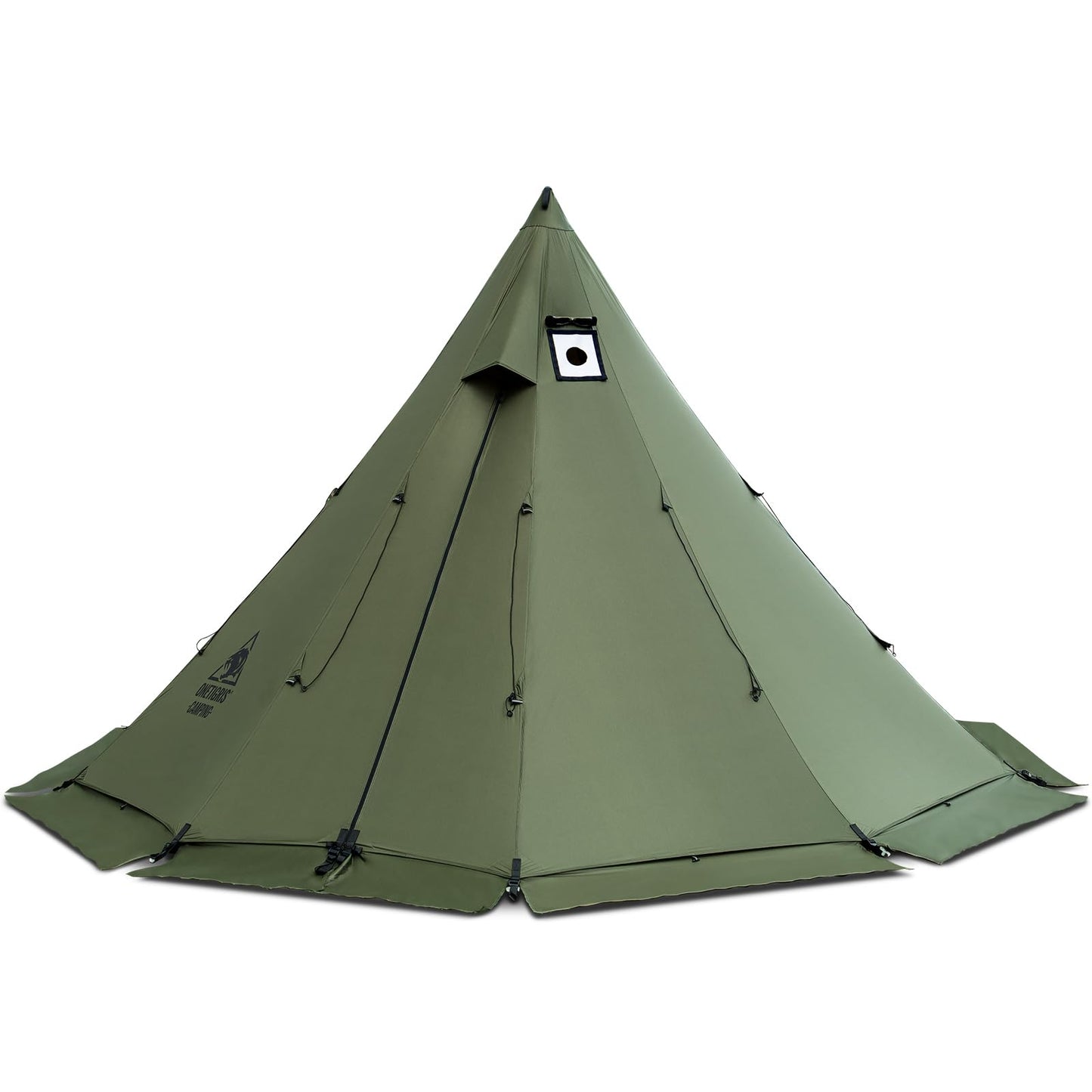 OneTigris Rock Fortress Hot Tent with Stove Jack, 4 Season, 4-6 Person Tipi for Camping, Backpacking, Hunting, Fishing - Waterproof, Wind-Proof
