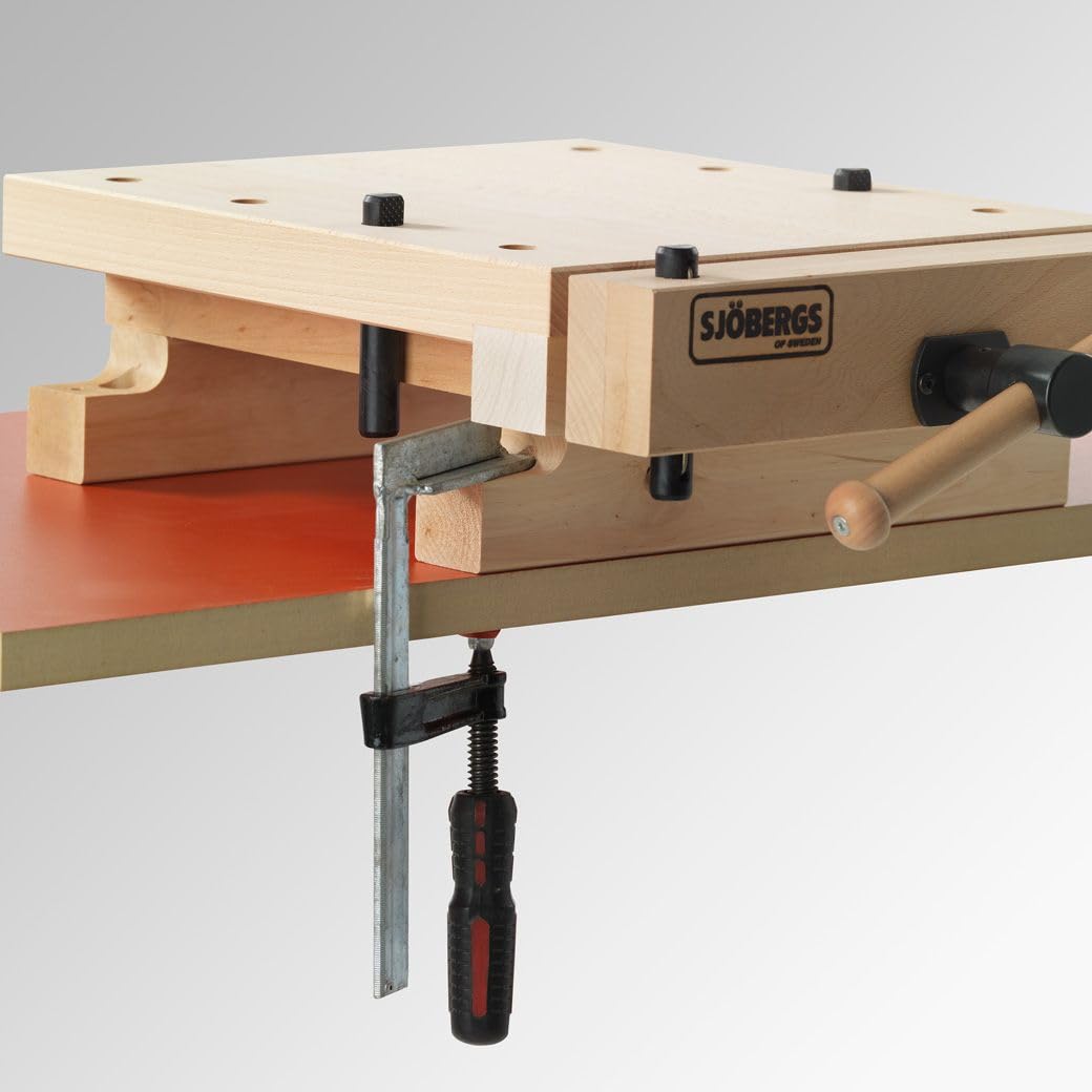 Sjöbergs Smart Workstation Pro Vise Top – Professional Portable Work Station with Large Surface 20-7/8" x 14-3/8", Versatile, Durable European Beech Construction, SJO-33309
