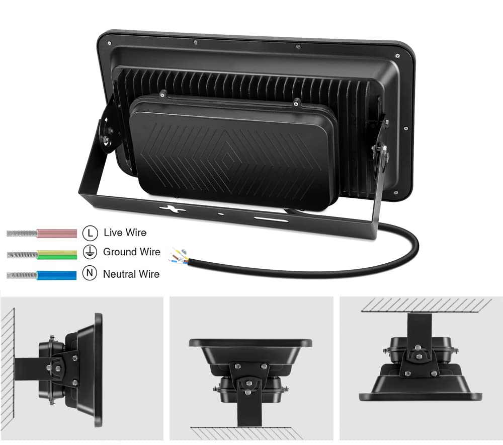 500W LED Flood Light Outdoor, 50000lm Super Bright Floodlight, IP66 Waterpoof, 6000k Daylight White Exterior Lamps, 100-277v Commercial Security Lighting Fixture for Stadium Arena Court Parking Lot