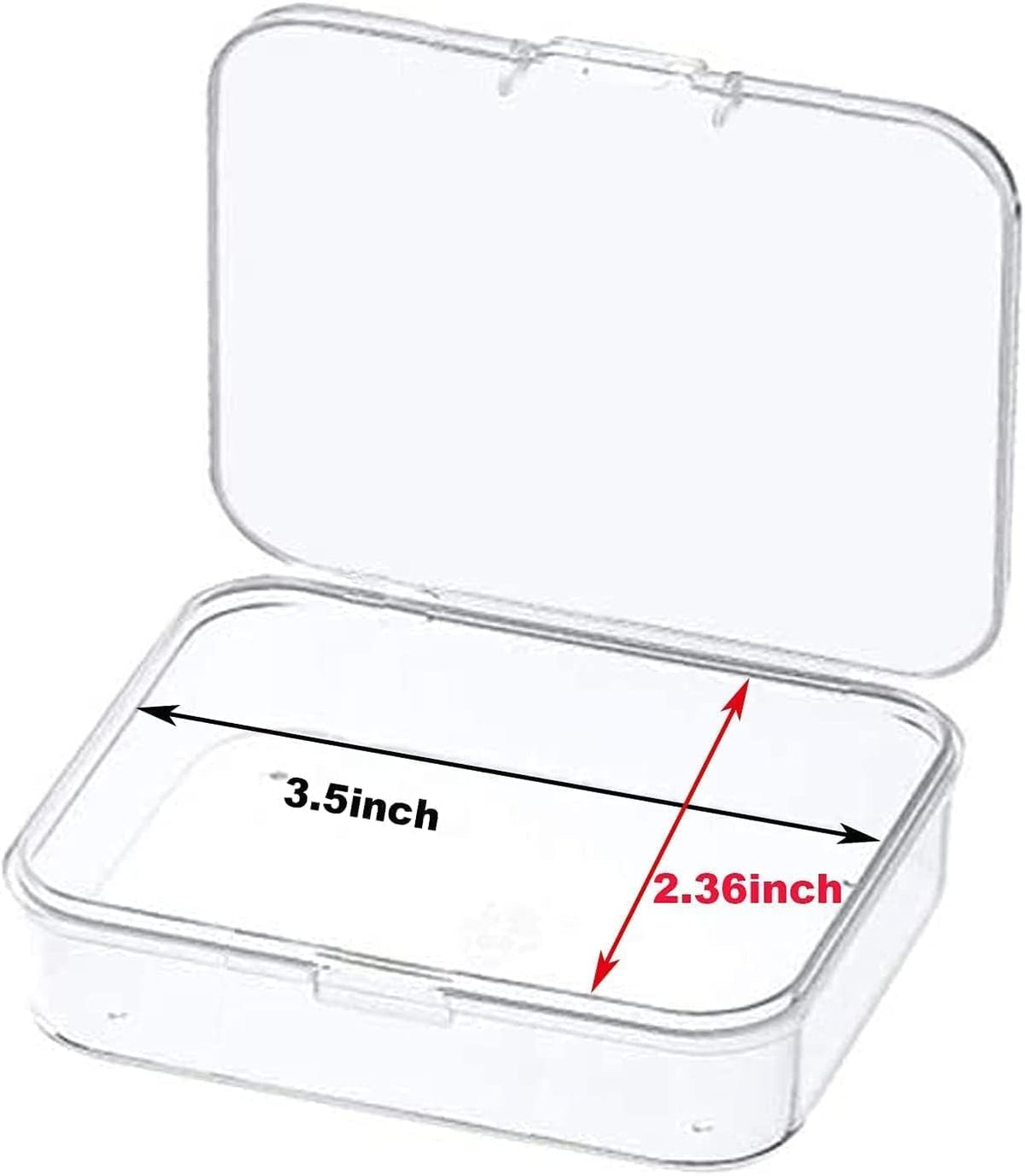 MFDSJ Mini Plastic Storage Containers - 12 Clear Boxes with Lids for Small Items | 3.5x2.4 Inches