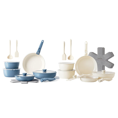 Redchef 32pcs Ceramic Pots and Pans Set Non Stick, Nonstick Kitchen Cookware Set with Detachable Handle, Non Toxic, PFAS PFOA & PTFE Free, RV Ceramic Cookware Set for Camping, Dishwasher/Oven Safe