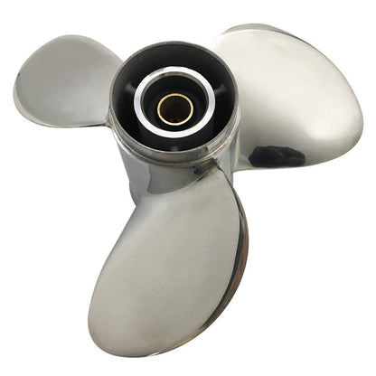 BARDOVEN 8-20HP 9-1/4x11 Stainless Steel Propeller 8 Tooth SS Prop Fit for Honda Outboard Motor, HIGH POLISHED SILVER